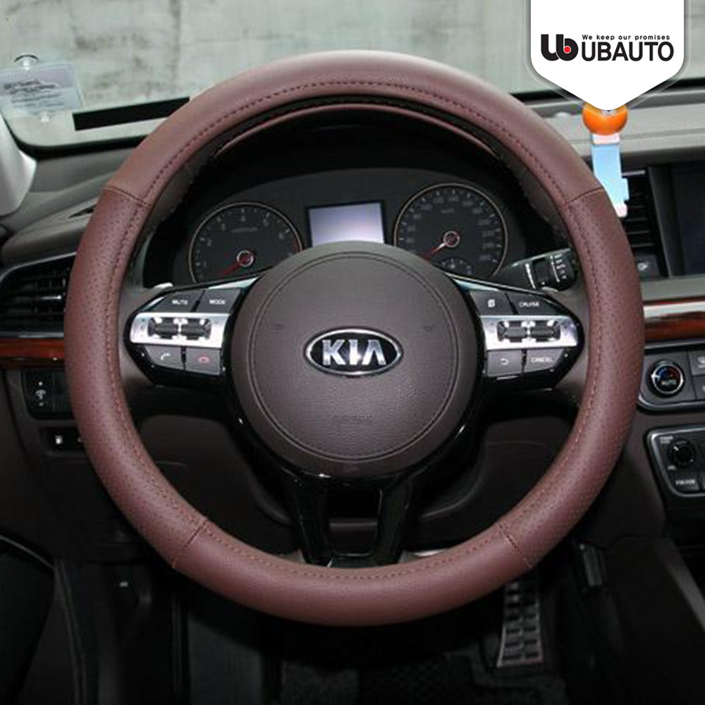 Bọc vô lăng ô tô cao cấp chính hãng UBAUTO Hàn Quốc da bò tự nhiên phù hợp các dòng xe có vô lăng 36-38cm