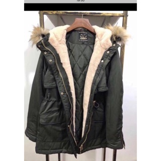 Parka lót lông xuất pháp cho nữ