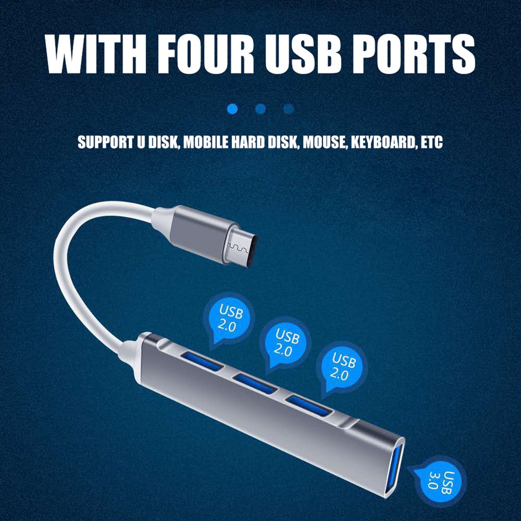 Bộ Chia 4 Cổng Usb 3.0 Cho Điện Thoại / Máy Tính