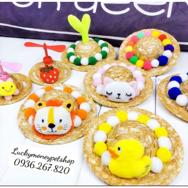 NÓN RƠM DỄ THƯƠNG CHÓ MÈO