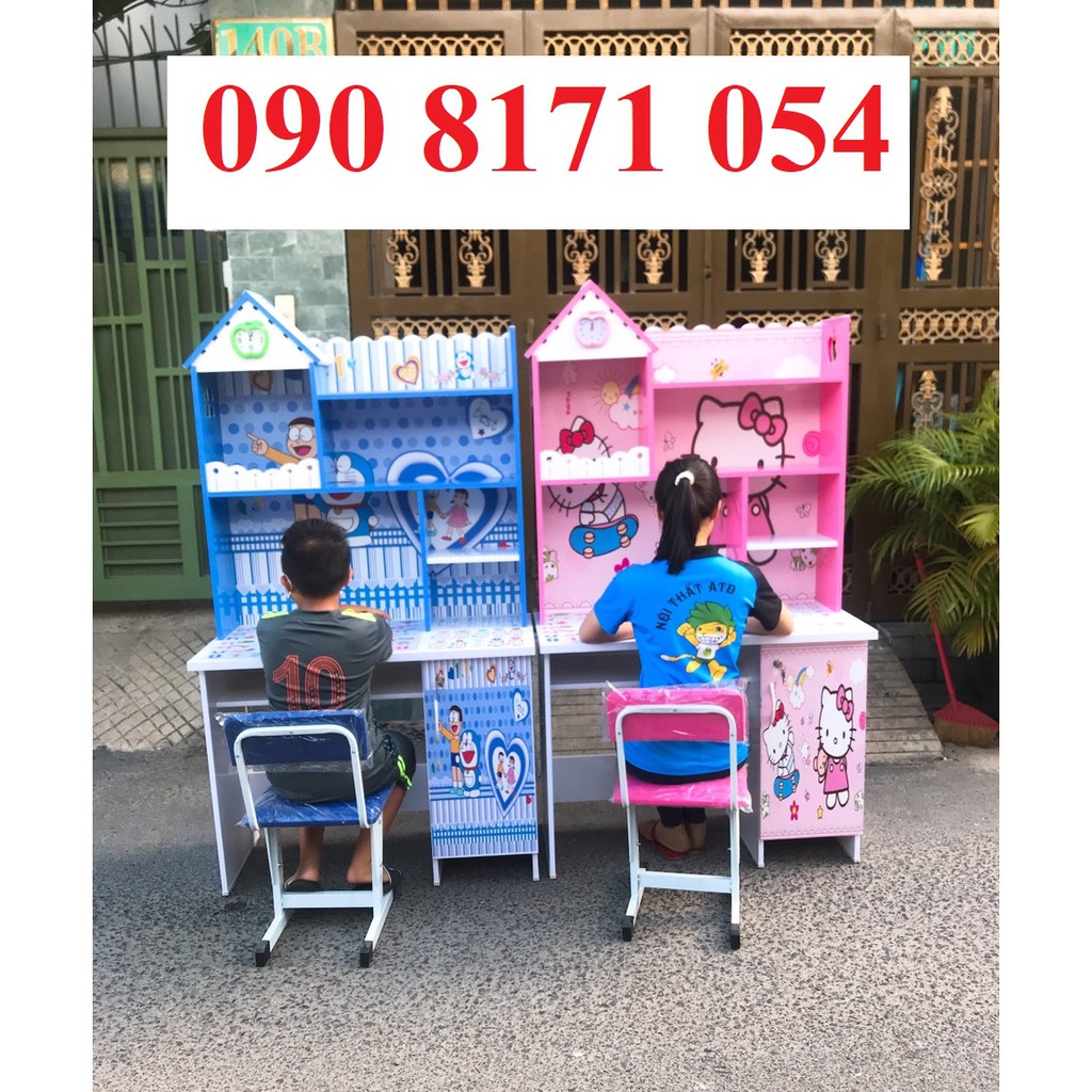 Bàn học sinh nhựa in hình dễ thương cho bé, bảo hành 2 năm