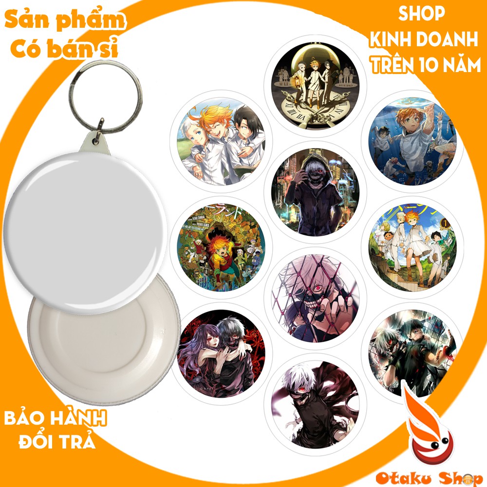 20/640 MẪU&gt; Huy hiệu móc khóa Anime Thợ Săn Hunter X hunter, Ngạ Quỷ Tokyo Ghoul,hoạt hình Dororo,The Promised Neverland