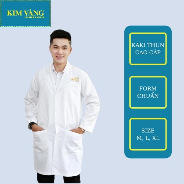 [KIM VÀNG] Áo Blouse bác sĩ, áo dược sĩ, đồng phục bệnh viện tay dài chất liệu Kaki thun - Mẫu 03