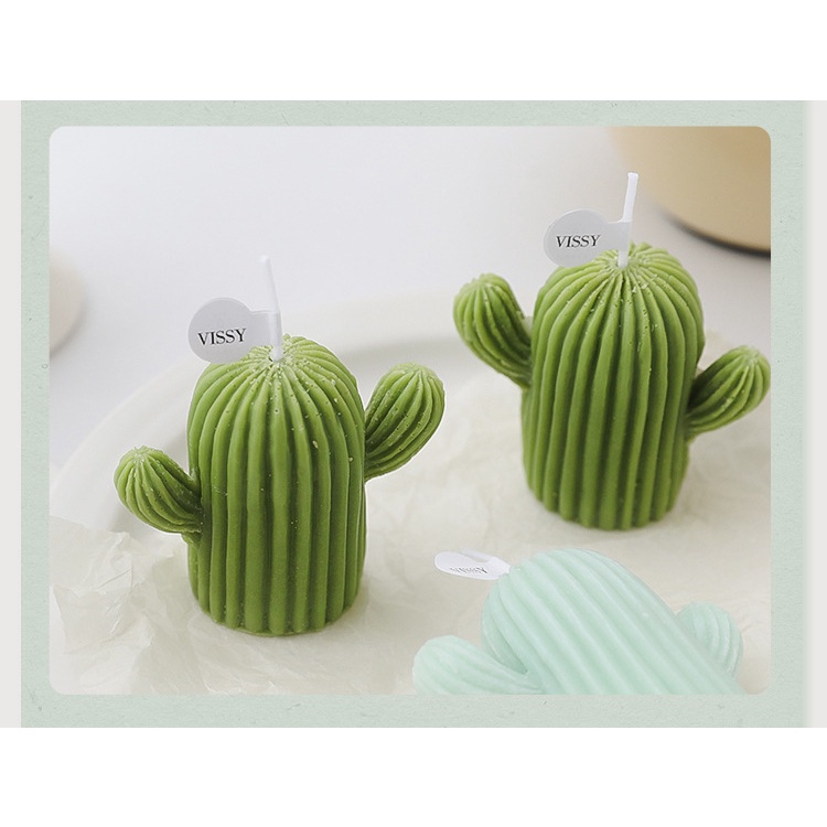 Nến thơm decor hình cây xương rồng trang trí decor bàn làm việc, nến đậu nành thư giãn không khói