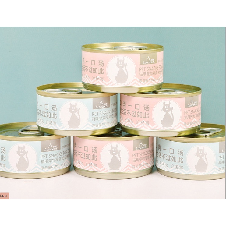 (Hàng chuẩn) PATE cho mèo LUSCIOUS nội địa trung cho mèo lon 80g pate dinh dưỡng HOT