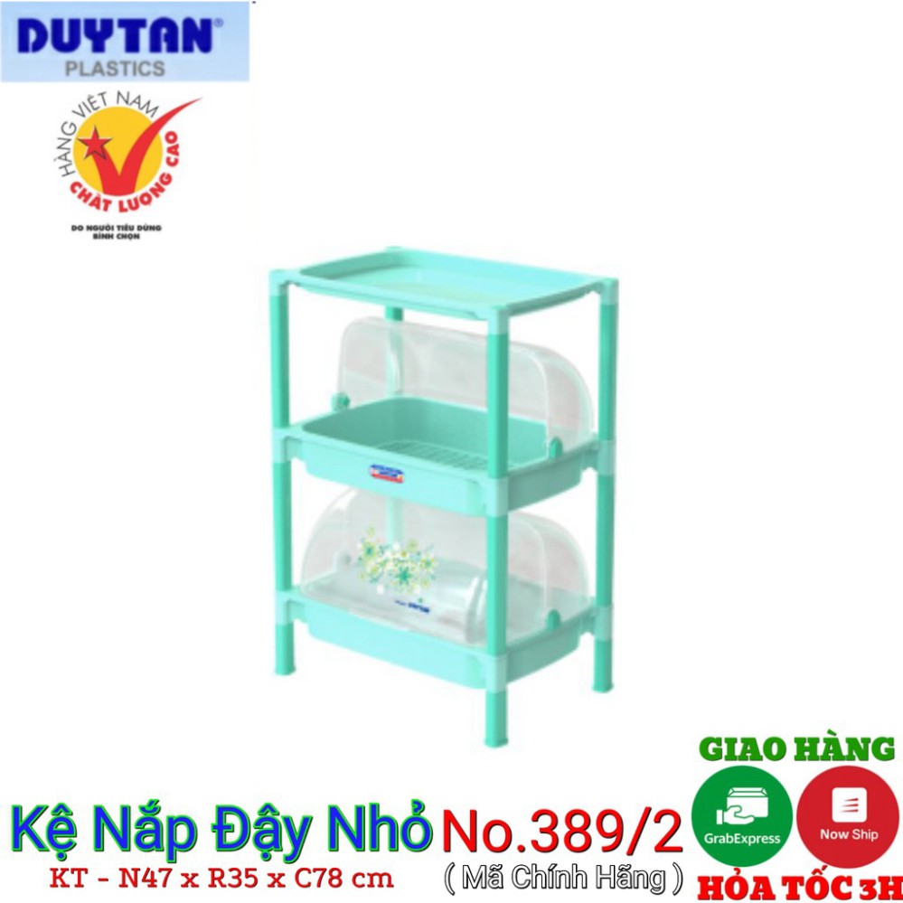 Kệ Nhựa úp chén duy tân 2 ngăn-3 tầng -CÓ NẮP ĐẬY-KT 47 x 35.5 x 78 cm