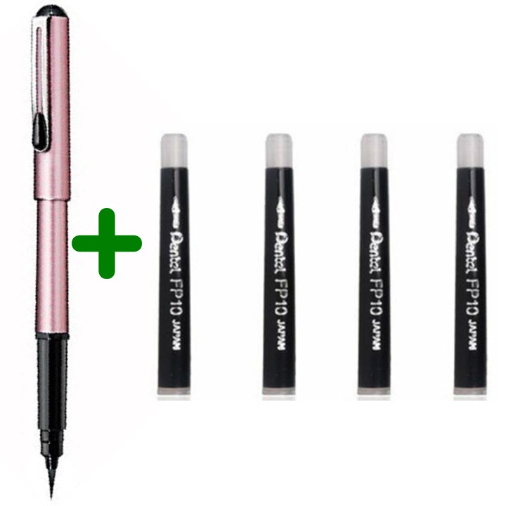 COMBO VIẾT VÀ 6 ỐNG MỰC DÀNH CHO BÚT LÔNG PENTEL ARTS POCKET