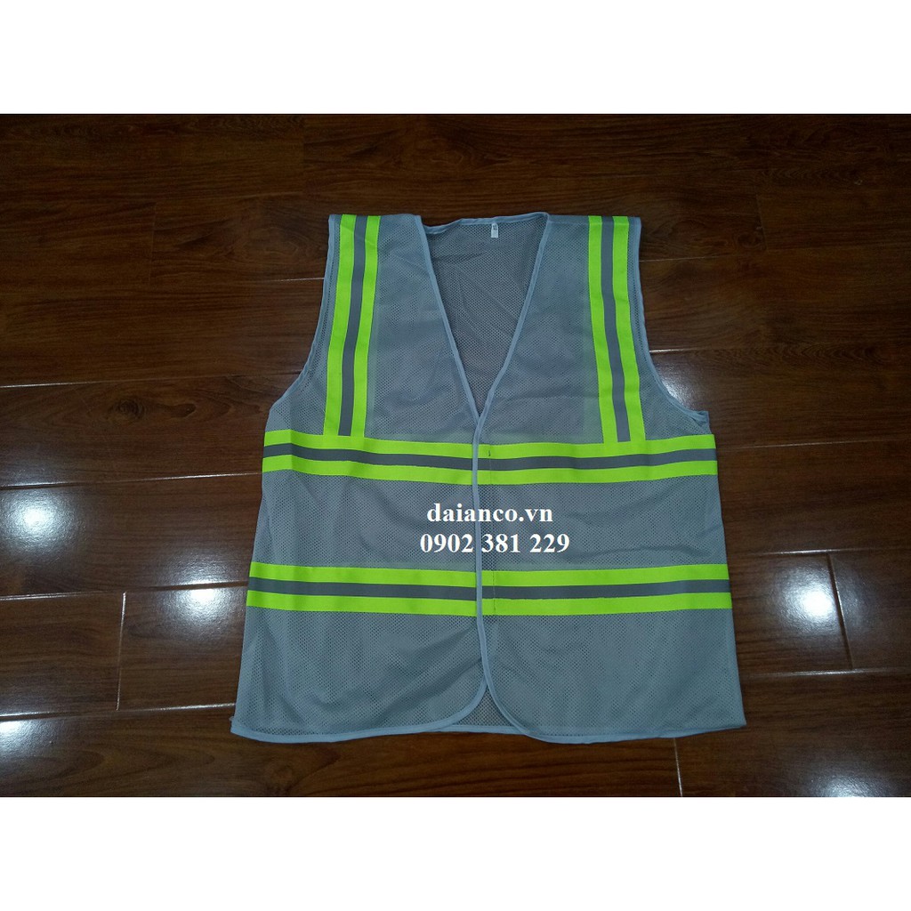 Áo phản quang lưới bảo hộ công trình dán - hình thật