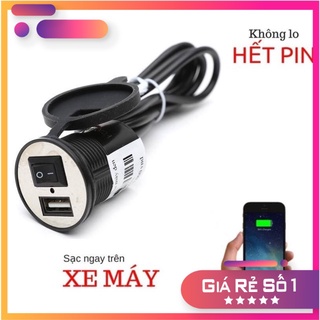 [Giá Sốc] Sạc Điện Thoại Gắn Xe Máy Có Cổng USB 2.1a (phutuan91)