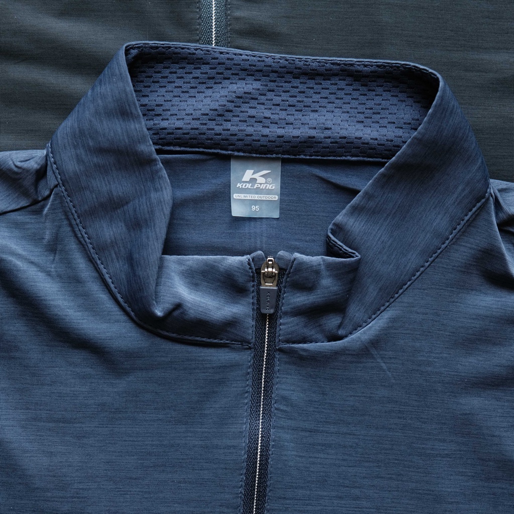 Áo thun dài tay cổ khóa Zipper tiện dụng, Áo thể thao nam tay dài