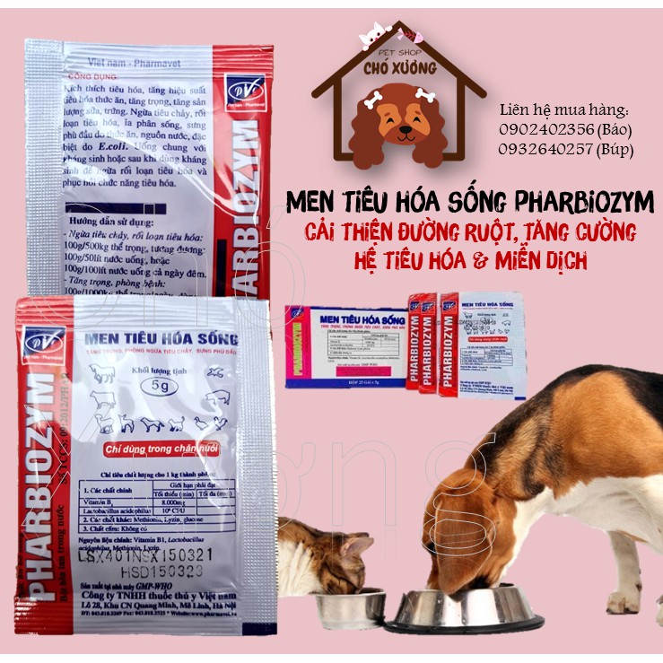 Men tiêu hóa sống cho động vật Pharbiozym 5g