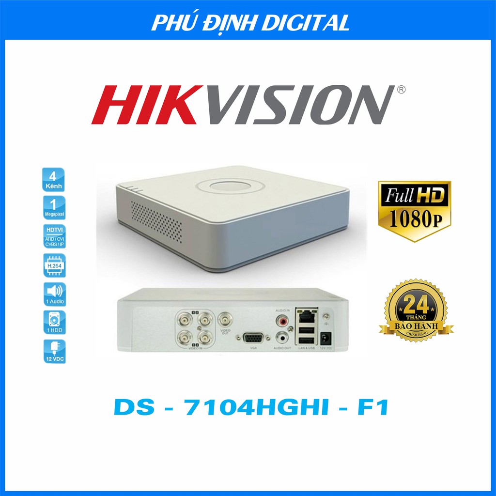 Đầu Ghi Camera Hikvision Cổng xuất hình ảnh HDMI & VGA 1080P chính hãng bảo hành 24 tháng | BigBuy360 - bigbuy360.vn