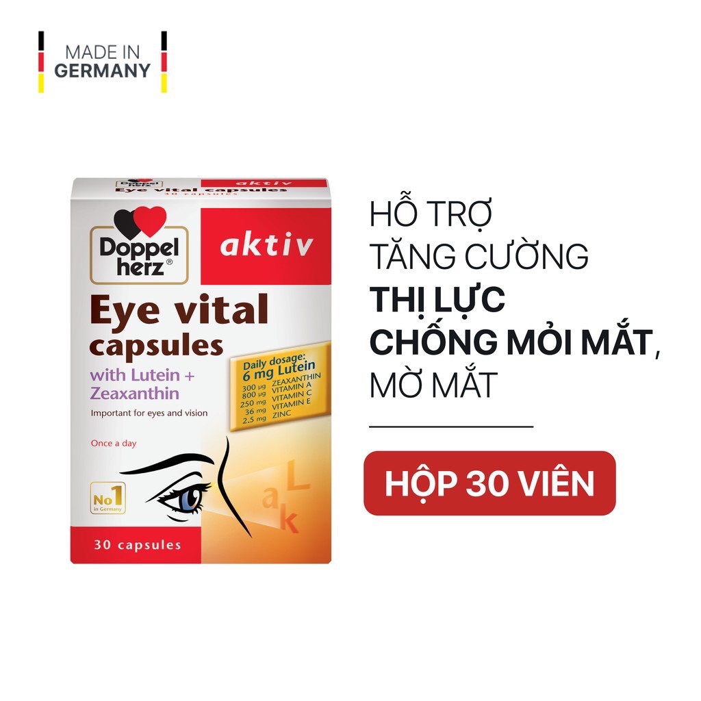 Viên uống tăng cường thị lực, chống mỏi mắt Doppelherz Aktiv Eye Vital Capsules