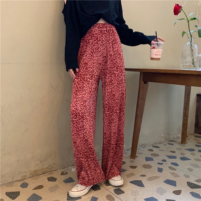 Quần dài ống rộng họa tiết da báo năng động sành điệu dành cho nữ