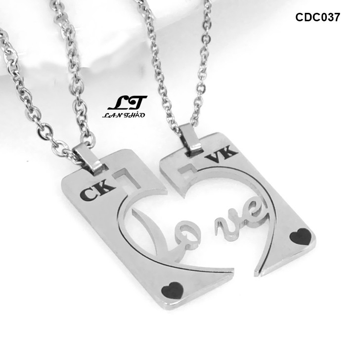 Dây chuyền cặp đôi CK Love VK CDC037 Không đen không gỉ sét