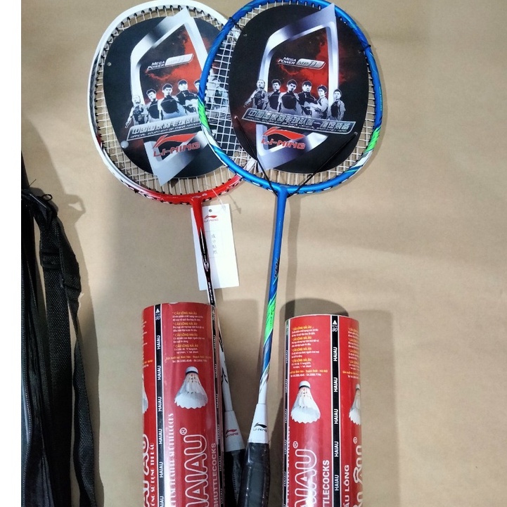 combo vợt cầu lông đã căng cước + 2 hộp cầu hải âu + 2 cuốn cán