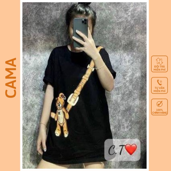 Áo Thun Unisex Nữ Tay Lỡ Form Rộng In Hình Chữ Cama Store M265