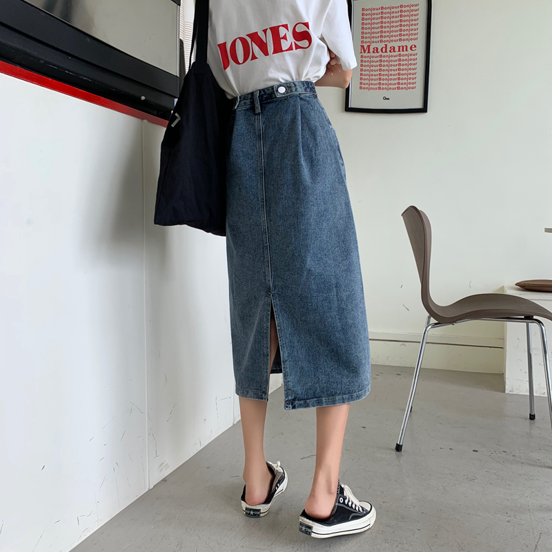 Chân Váy Denim XIAOZHAINV Dáng Chữ A Xẻ Tà Phong Cách Ulzzang Hàn Quốc Dễ Phối Đồ | BigBuy360 - bigbuy360.vn