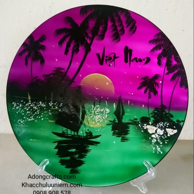 Đĩa sơn mài cảnh Biển Việt Nam