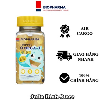 Viên nhai dầu cá DHA cho bé Biopharma Trippel Barn Na Uy hộp 144 viên