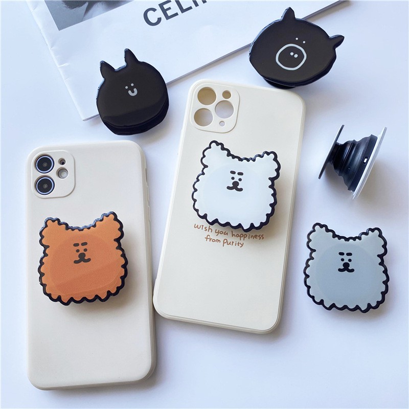 Kẹp điện thoại dán ốp chống mỏi tay popsocket mika ME PVC giá đỡ điện thoại họa tiết động vật sở thú cute