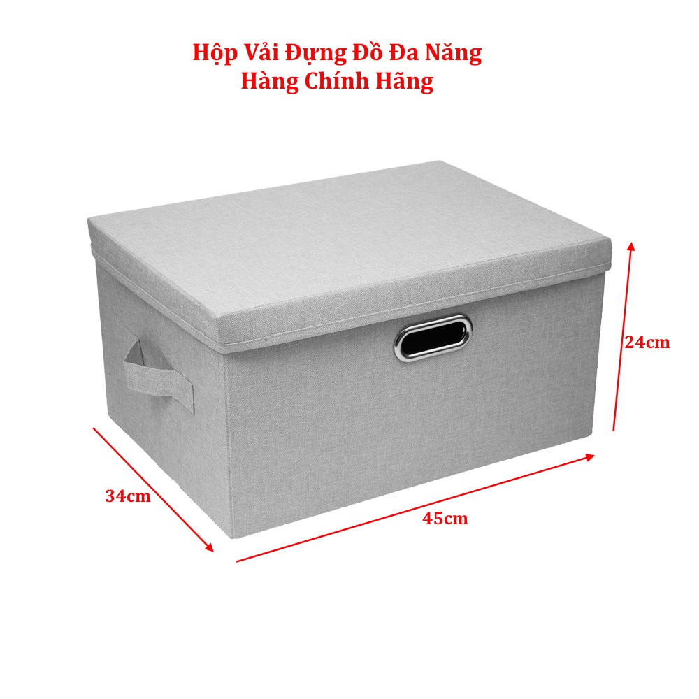 Hộp vải đựng đồ miDoctor đa năng TD3 CÓ NẮP RỜI đựng quần áo đậy chắc chắn an toàn