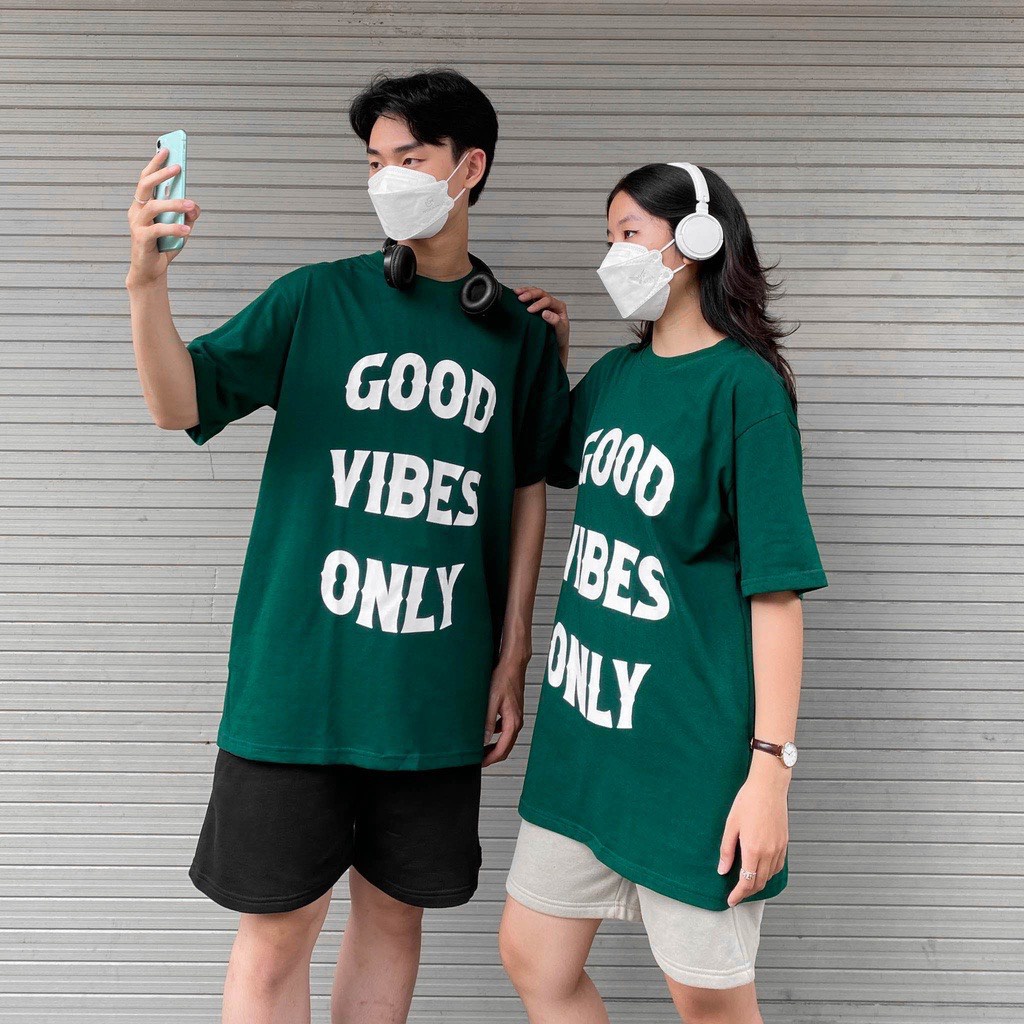 Áo Thun 3158 GOOD VIBES ONLY Áo Phông In Chữ 3158 Form Rộng Tay Lỡ Dáng Oversize Nam Nữ Chất Vải Dày Dặn Mặc Mát Mẻ