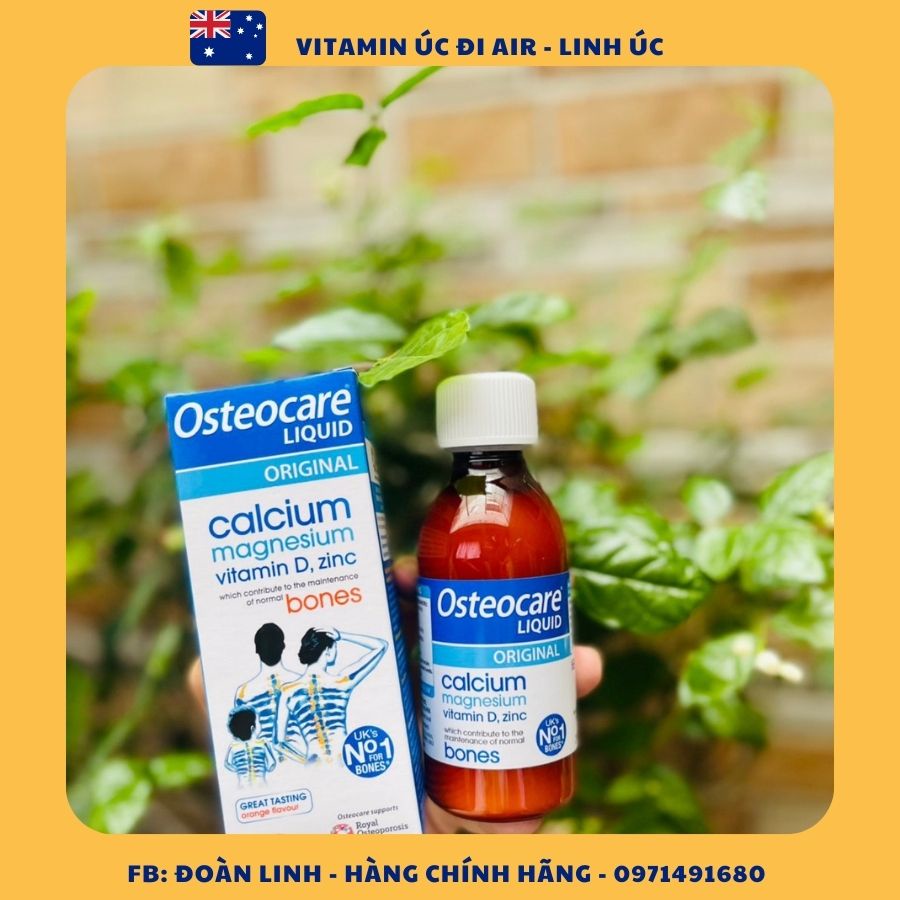 Canxi nước Osteocare Original Liquid, Anh (200ml) bổ sung canxi và d3 cho bé 3 tuổi đến 10 tuổi, người lớn và bà bầu