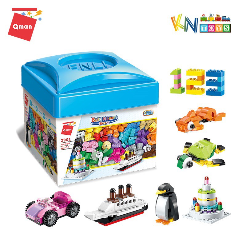 Đồ chơi lắp ráp, xếp hình Qman 2901 - Hộp gạch sáng tạo cơ bản
