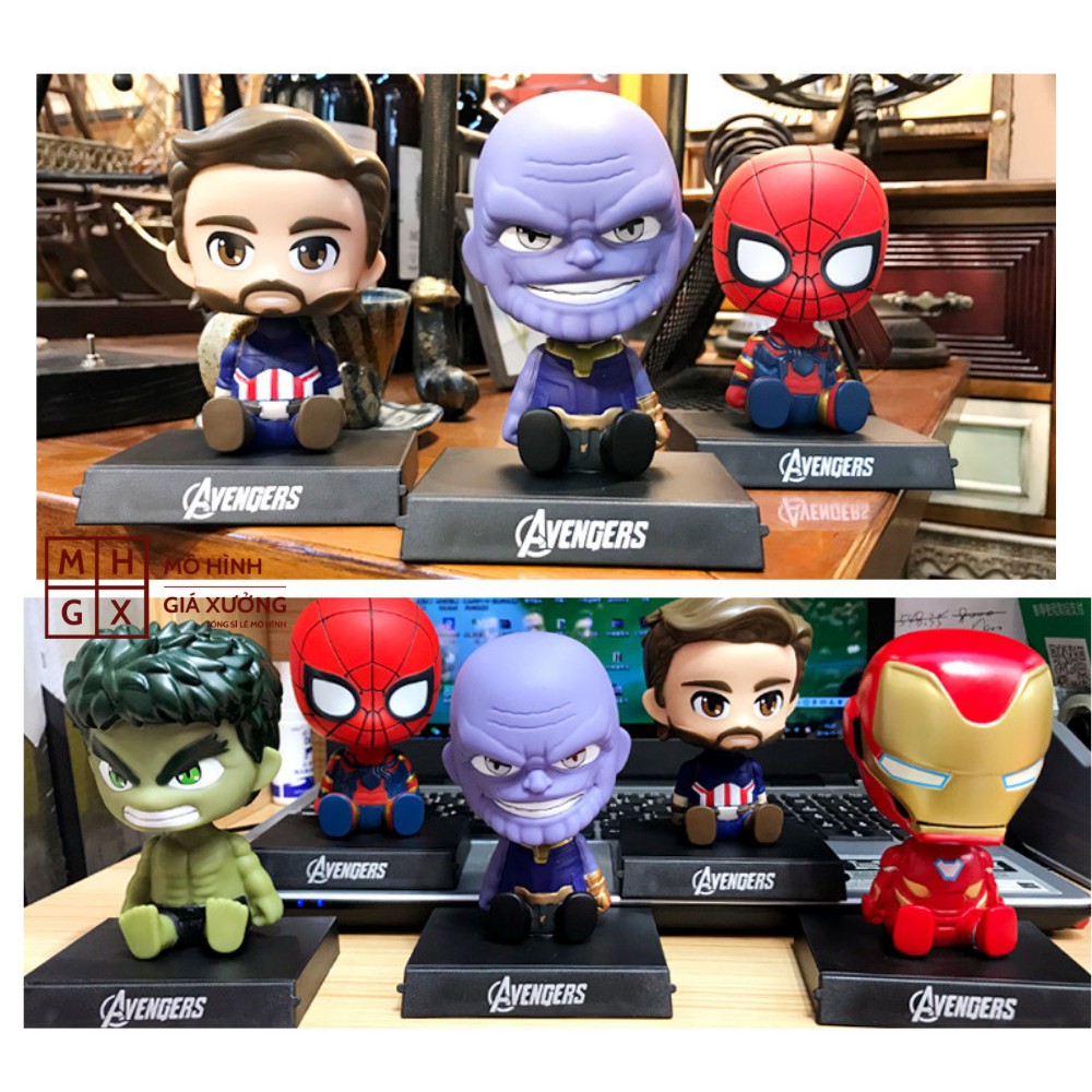 Mô Hình Captain America Lắc Đầu Cao 12cm ( Dùng trang trí trên oto , bàn làm việc ) - Mô Hình Avengers Lắc Đầu