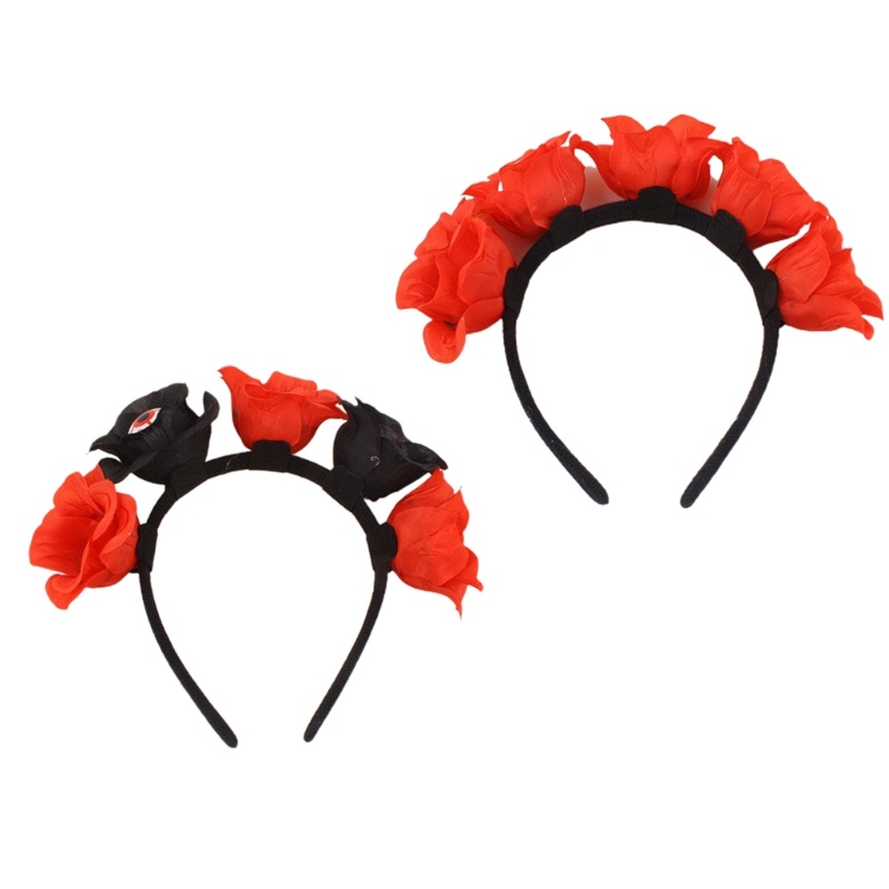 Băng Đô Cài Tóc Hình Bông Hoa Mắt Máu Trang Điểm Phát Sáng Trực Tiếp Dành Cho Bạn Nữ