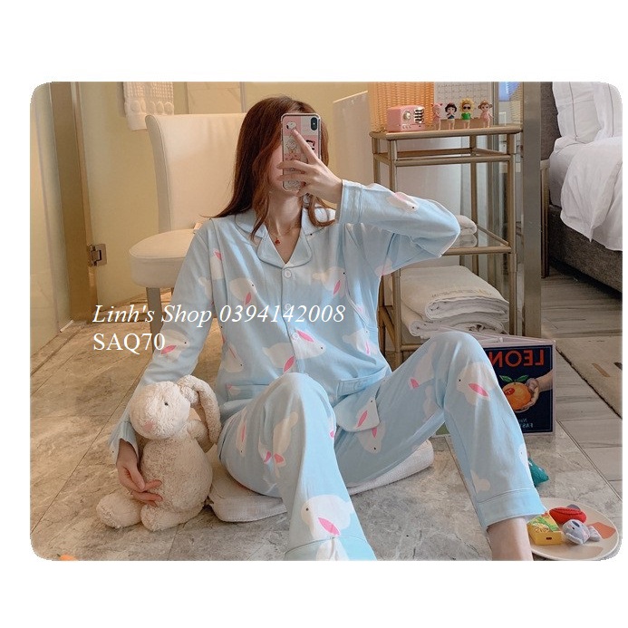 Bộ Bầu Dài Tay Sau Sinh Ở cữ Vạch Cho Bé Bú-SAQ70