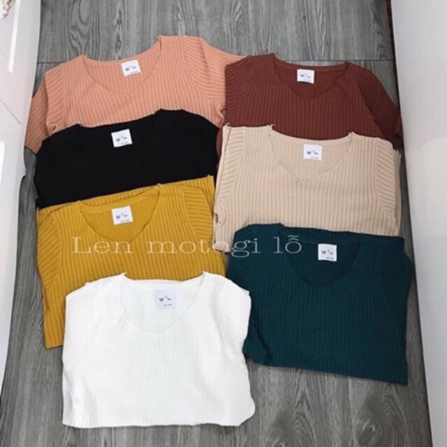 Áo len cộc tay W - len lỗ
