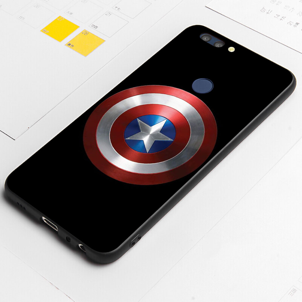 MARVEL Ốp Điện Thoại Silicon Dẻo Viền Đen Họa Tiết Khiên Của Captain America Cho Huawei Mate 20 30 Lite Pro Nova 2i 2 Lite Xc13