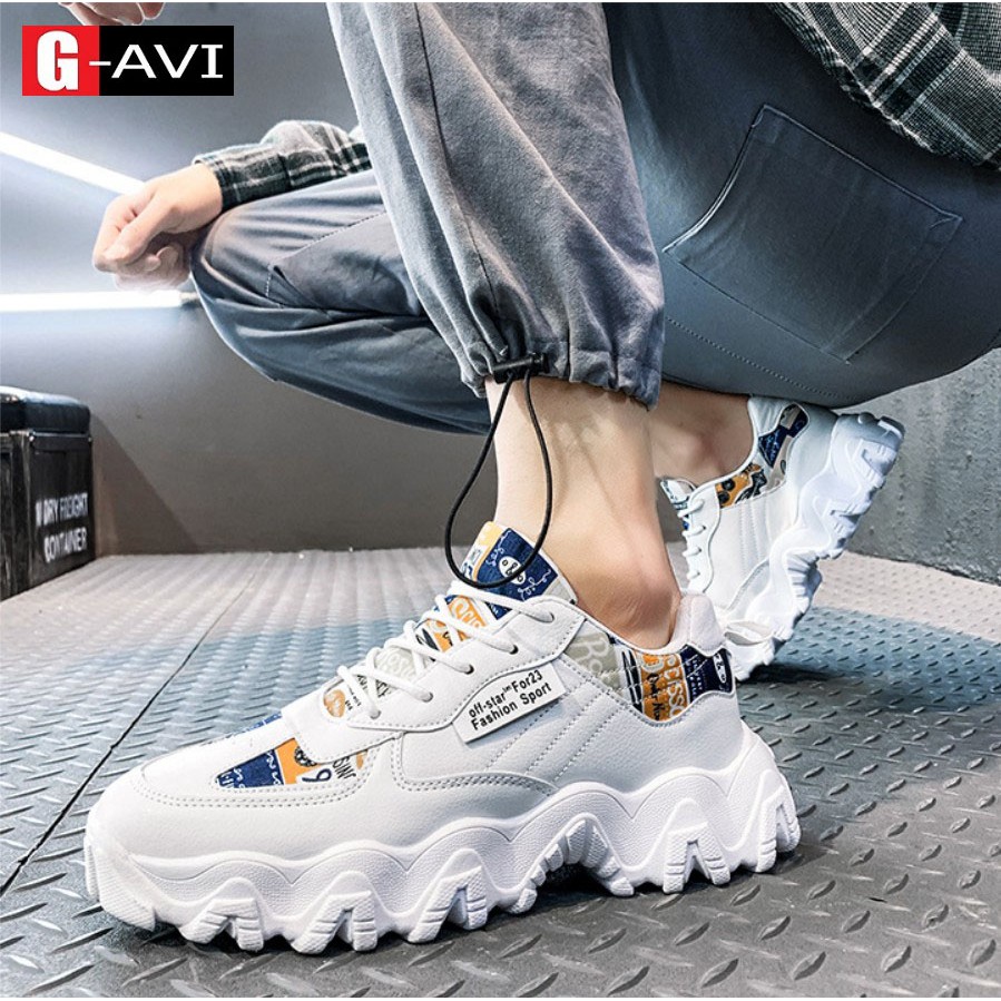 Giày nam mẫu mới hot trend 2021 đế cuốn, màu sắc họa tiết, trẻ trung, phong cách cá tính Avi401 | BigBuy360 - bigbuy360.vn
