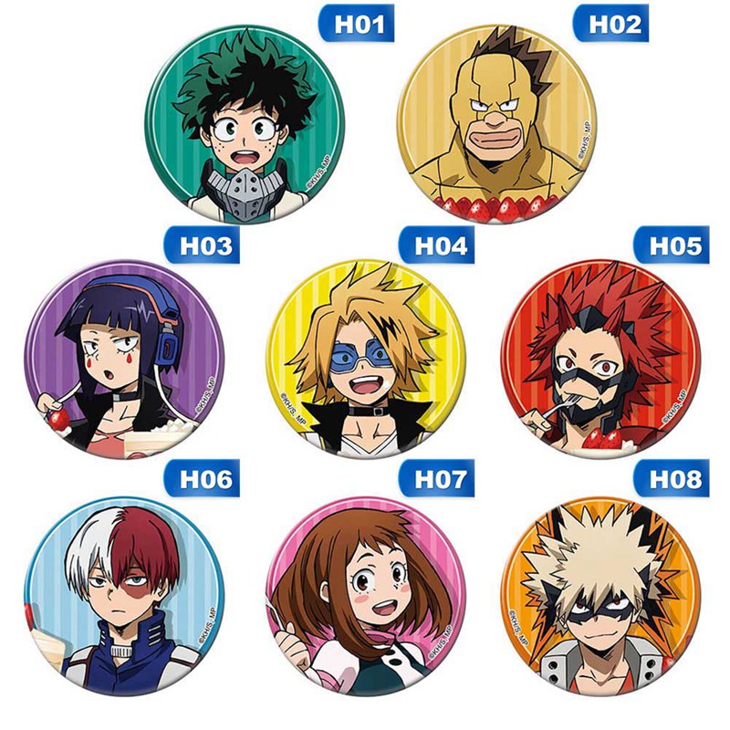 flowersqueen Huy hiệu cài áo họa tiết anime My Hero Academia