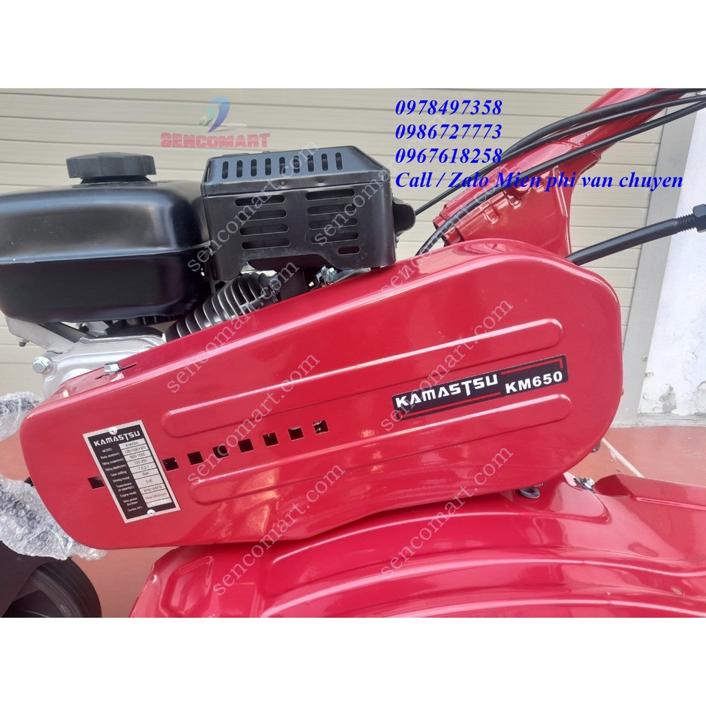 Máy xới đất chạy xăng 6,5hp có thể lắp cày bừa lên luống