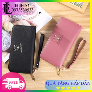 ⚡FREESHIP⚡ Ví Nữ Forever Young Da Trơn Hình Gấu Dễ Thương Thời Trang Nhiều Ngăn Tiện Dụng