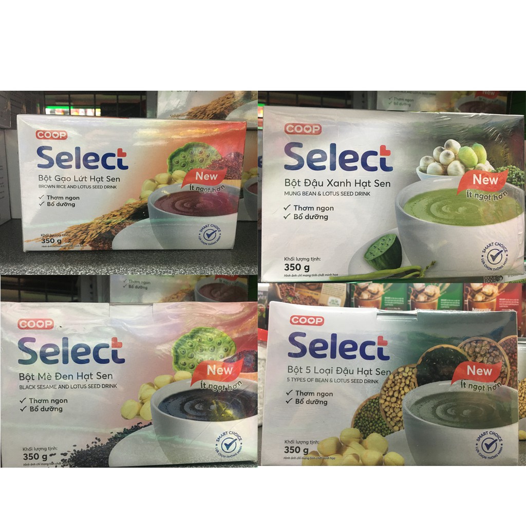 Combo 4 hộp bột gạo lứt - mè đen hạt sen - đậu xanh - 5 loại đậu