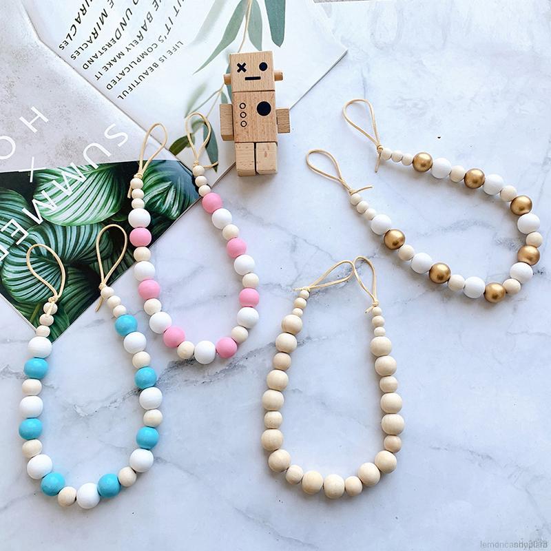 Set 2 Dây Hạt Gỗ Treo Trang Trí Phong Cách Boho