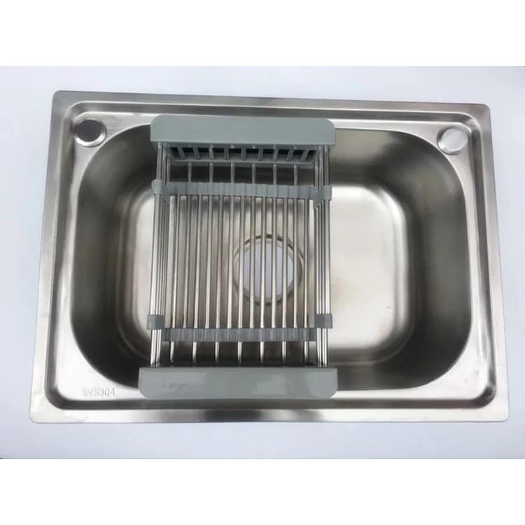 Kệ inox gác bồn rửa chén đa năng - rổ đa năng úp cho chậu rửa bát- khay đa năng