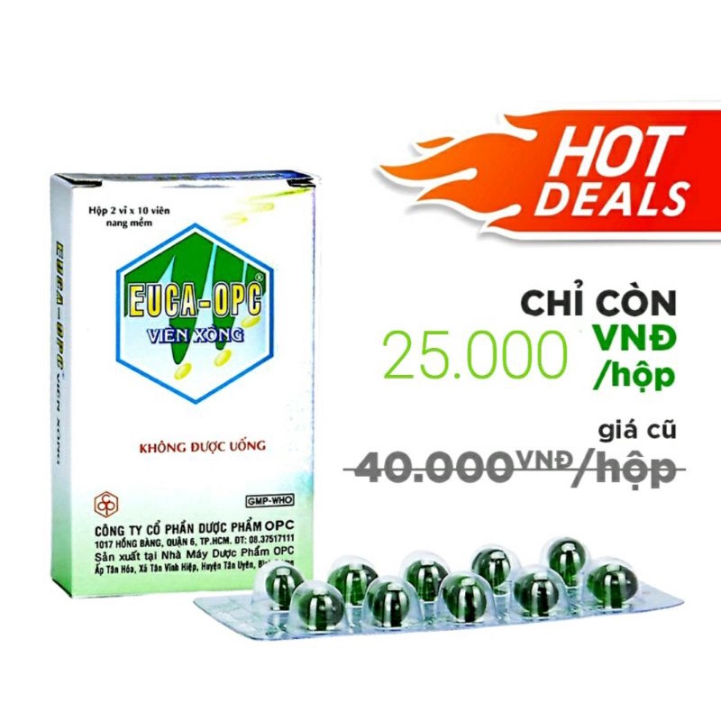 ✅ VIÊN XÔNG CẢM EUCA - OPC HỘP 20 VIÊN