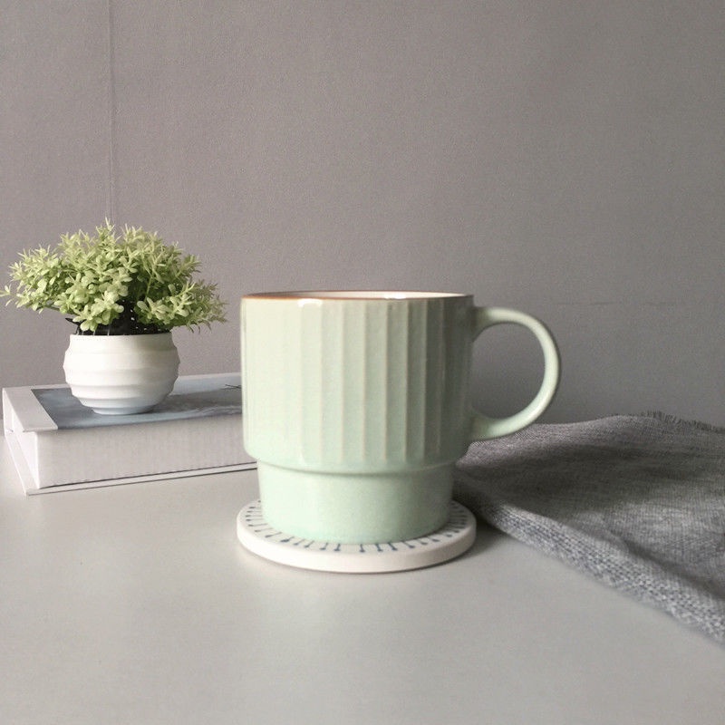Cốc Sứ Uống Cà Phê Dập Nổi Họa Tiết Đơn Giản Sáng Tạo Kiểu Bắc Âu