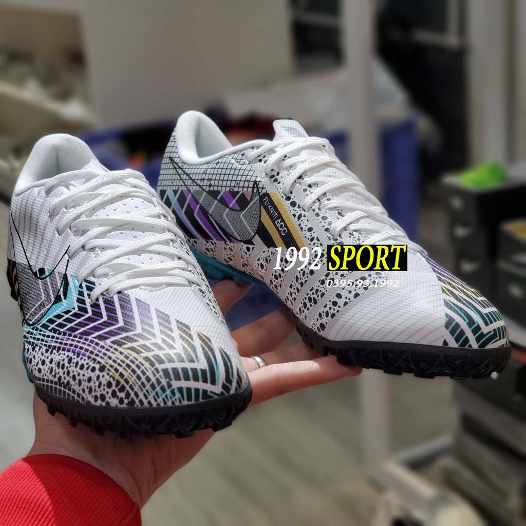 Giày Bóng Đá Mercurial Vapor 13 Academy Trắng Xanh Lá Xanh Ngọc TF