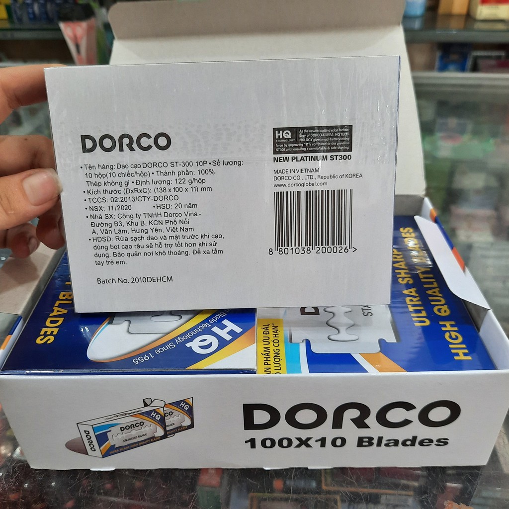 Hộp 100 Lưỡi Lam Dorco ST 300 (Nhãn Xanh)