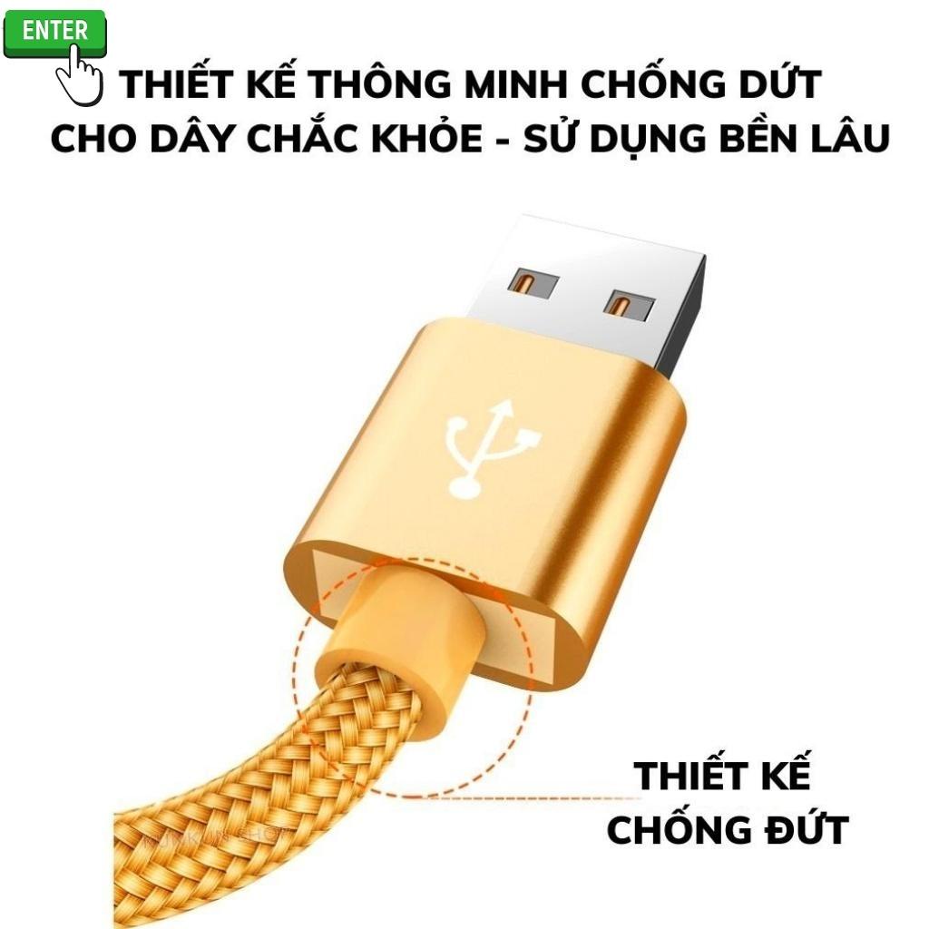 Dây sạc IP sạc nhanh – Cáp sạc bọc dù cho 6 7 8 plus xsmax 11pro 12 13 dài 1 mét và 3 mét