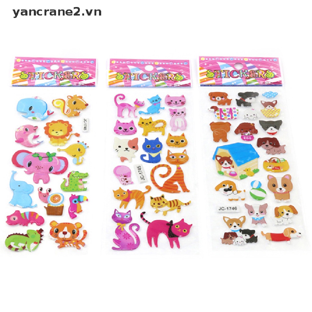 Bộ 5 Miếng Dán 3D Hình Động Vật Cho Bé