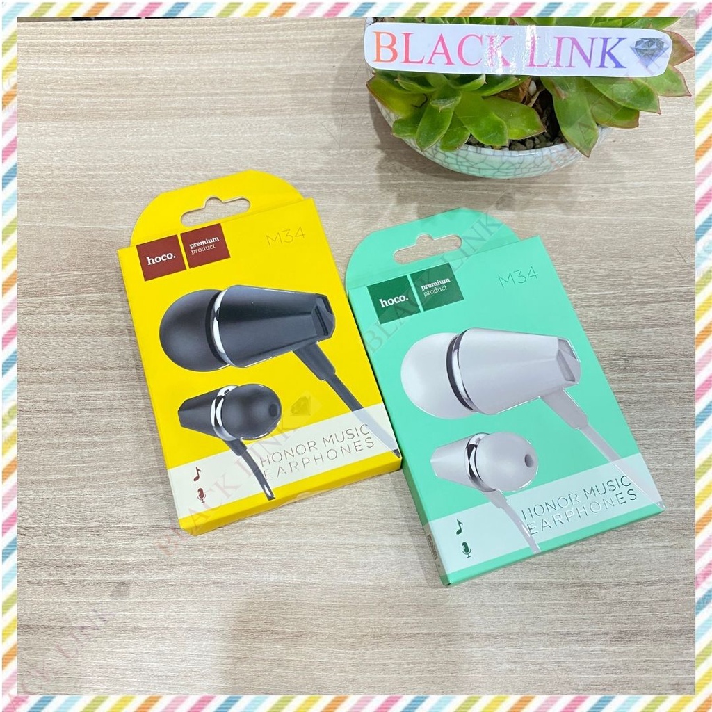 Tai Nghe Chính Hãng HOCO M34 Có Micro Chân Tròn 3.5mm Bass Mạnh Nhét Tai Chống Ồn In Ear Chơi Game Nghe Nhạc Đàm Thoại