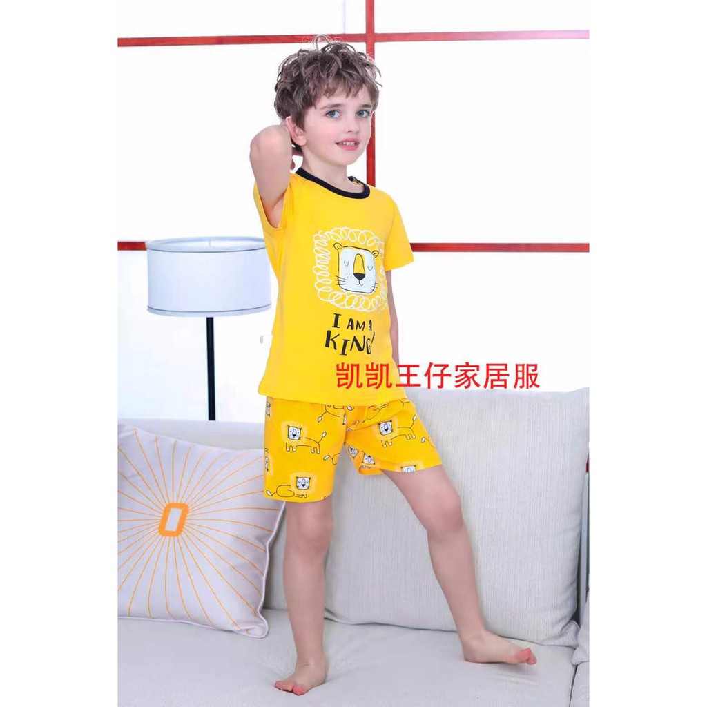 Đồ bộ tay ngắn BINNIE SHOP Đồ bộ mùa hè bé trai từ 7-15kg (0-3 tuổi) chất vải cotton quảng châu xuất hàn KaiKai KTN1