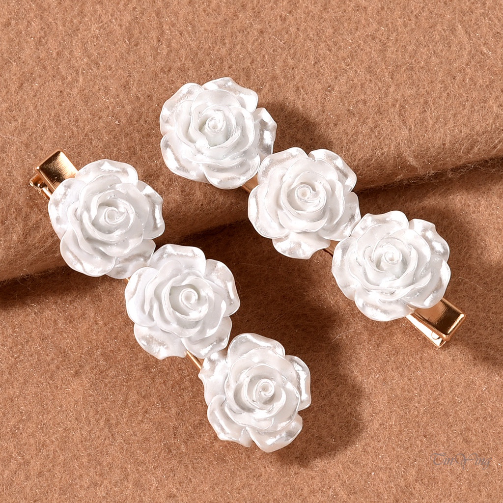 GETNOIVAS Trâm Cài Tóc Handmade Hình Chữ U Đính Hoa Màu Trắng Thanh Lịch Cho Nữ